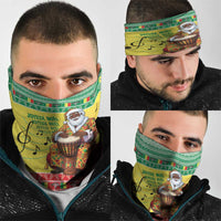 Senegal Christmas Neck Gaiter Black Santa Playing Djembe Drum - Wonder Print Shop
