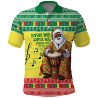 Senegal Christmas Polo Shirt Black Santa Playing Djembe Drum - Wonder Print Shop