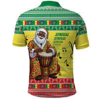 Senegal Christmas Polo Shirt Black Santa Playing Djembe Drum - Wonder Print Shop