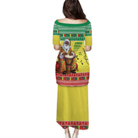 Senegal Christmas Puletasi Black Santa Playing Djembe Drum - Wonder Print Shop