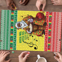 Senegal Christmas Puzzle Black Santa Playing Djembe Drum - Wonder Print Shop