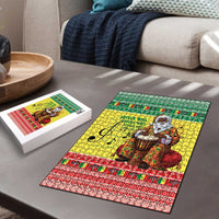Senegal Christmas Puzzle Black Santa Playing Djembe Drum - Wonder Print Shop