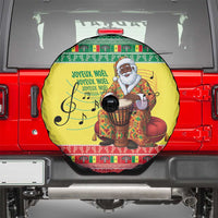 Senegal Christmas Spare Tire Cover Black Santa Playing Djembe Drum - Wonder Print Shop