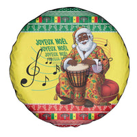 Senegal Christmas Spare Tire Cover Black Santa Playing Djembe Drum - Wonder Print Shop
