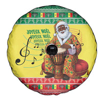Senegal Christmas Spare Tire Cover Black Santa Playing Djembe Drum - Wonder Print Shop