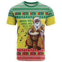Senegal Christmas T Shirt Black Santa Playing Djembe Drum - Wonder Print Shop