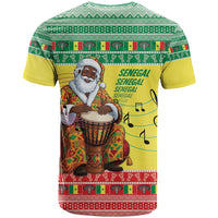 Senegal Christmas T Shirt Black Santa Playing Djembe Drum - Wonder Print Shop