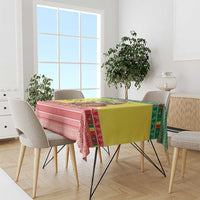 Senegal Christmas Tablecloth Black Santa Playing Djembe Drum - Wonder Print Shop