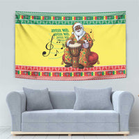 Senegal Christmas Tapestry Black Santa Playing Djembe Drum - Wonder Print Shop