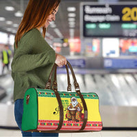 Senegal Christmas Travel Bag Black Santa Playing Djembe Drum - Wonder Print Shop