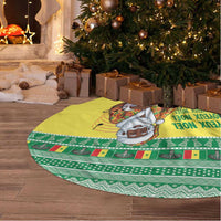 Senegal Christmas Tree Skirt Black Santa Playing Djembe Drum - Wonder Print Shop