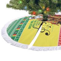 Senegal Christmas Tree Skirt Black Santa Playing Djembe Drum - Wonder Print Shop