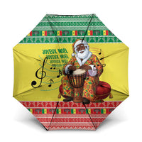 Senegal Christmas Umbrella Black Santa Playing Djembe Drum - Wonder Print Shop
