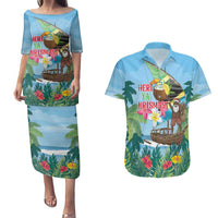 Tanzania Christmas Couples Matching Puletasi and Hawaiian Shirt Heri ya Krismasi - Wonder Print Shop