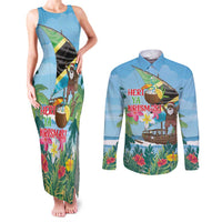 Tanzania Christmas Couples Matching Tank Maxi Dress and Long Sleeve Button Shirt Heri ya Krismasi - Wonder Print Shop