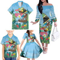 Tanzania Christmas Family Matching Off The Shoulder Long Sleeve Dress and Hawaiian Shirt Heri ya Krismasi - Wonder Print Shop
