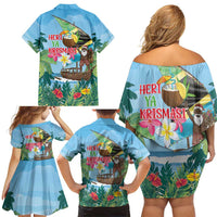 Tanzania Christmas Family Matching Off Shoulder Short Dress and Hawaiian Shirt Heri ya Krismasi - Wonder Print Shop
