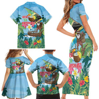 Tanzania Christmas Family Matching Short Sleeve Bodycon Dress and Hawaiian Shirt Heri ya Krismasi - Wonder Print Shop