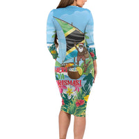 Tanzania Christmas Long Sleeve Bodycon Dress Heri ya Krismasi - Wonder Print Shop