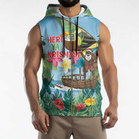 Tanzania Christmas Sleeveless Zip Hoodie Heri ya Krismasi - Wonder Print Shop