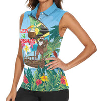 Tanzania Christmas Women Sleeveless Polo Shirt Heri ya Krismasi - Wonder Print Shop