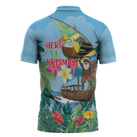 Tanzania Christmas Zipper Polo Shirt Heri ya Krismasi - Wonder Print Shop