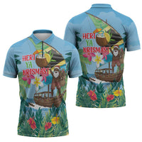 Tanzania Christmas Zipper Polo Shirt Heri ya Krismasi - Wonder Print Shop