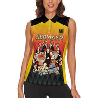 Custom Germany Basketball Women Sleeveless Polo Shirt European Champions 2025 - Wonder Print Shop