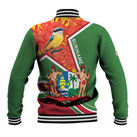 Suriname Independence Day Baseball Jacket Coat Of Arms With Lesser Kiskadee - Wonder Print Shop
