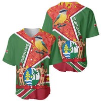 Suriname Independence Day Baseball Jersey Coat Of Arms With Lesser Kiskadee - Wonder Print Shop