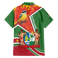 Suriname Independence Day Family Matching Summer Maxi Dress and Hawaiian Shirt Coat Of Arms With Lesser Kiskadee - Wonder Print Shop