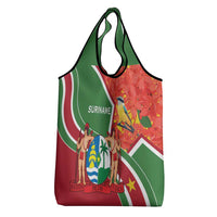 Suriname Independence Day Grocery Bag Coat Of Arms With Lesser Kiskadee