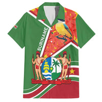 Suriname Independence Day Hawaiian Shirt Coat Of Arms With Lesser Kiskadee - Wonder Print Shop