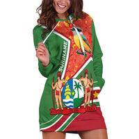 Suriname Independence Day Hoodie Dress Coat Of Arms With Lesser Kiskadee - Wonder Print Shop