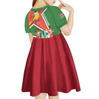 Suriname Independence Day Kid Short Sleeve Dress Coat Of Arms With Lesser Kiskadee - Wonder Print Shop