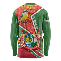 Suriname Independence Day Long Sleeve Shirt Coat Of Arms With Lesser Kiskadee - Wonder Print Shop