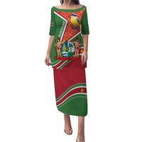 Suriname Independence Day Puletasi Coat Of Arms With Lesser Kiskadee - Wonder Print Shop