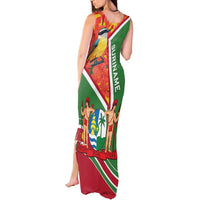 Suriname Independence Day Tank Maxi Dress Coat Of Arms With Lesser Kiskadee - Wonder Print Shop