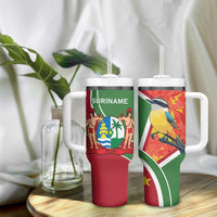 Suriname Independence Day Tumbler With Handle Coat Of Arms With Lesser Kiskadee - Wonder Print Shop