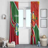Suriname Independence Day Window Curtain Coat Of Arms With Lesser Kiskadee - Wonder Print Shop