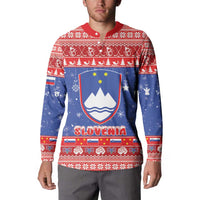 Slovenia Christmas Button Sweatshirt Coat Of Arms Vesel Bozic - Wonder Print Shop