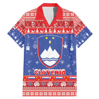 Slovenia Christmas Family Matching Mermaid Dress and Hawaiian Shirt Coat Of Arms Vesel Bozic - Wonder Print Shop