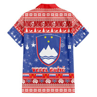 Slovenia Christmas Family Matching Short Sleeve Bodycon Dress and Hawaiian Shirt Coat Of Arms Vesel Bozic - Wonder Print Shop