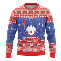 Slovenia Christmas Ugly Christmas Sweater Coat Of Arms Vesel Bozic - Wonder Print Shop