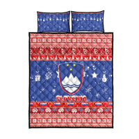 Slovenia Christmas Quilt Bed Set Coat Of Arms Vesel Bozic - Wonder Print Shop