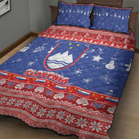 Slovenia Christmas Quilt Bed Set Coat Of Arms Vesel Bozic - Wonder Print Shop