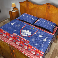 Slovenia Christmas Quilt Bed Set Coat Of Arms Vesel Bozic - Wonder Print Shop