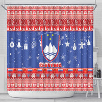 Slovenia Christmas Shower Curtain Coat Of Arms Vesel Bozic