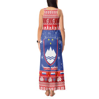 Slovenia Christmas Tank Maxi Dress Coat Of Arms Vesel Bozic - Wonder Print Shop