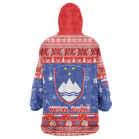 Slovenia Christmas Wearable Blanket Hoodie Coat Of Arms Vesel Bozic - Wonder Print Shop